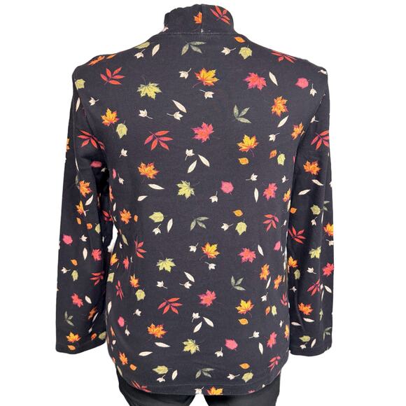 Croft & Barrow Womens T Shirt Top Long Sleeve Mock Neck Leaf Print Petite XL - Picture 3 of 8